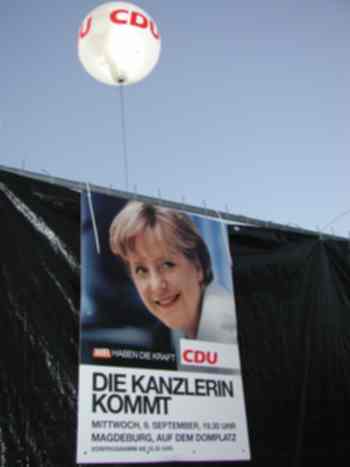 CDU Wahlkampf und Leuchtballon